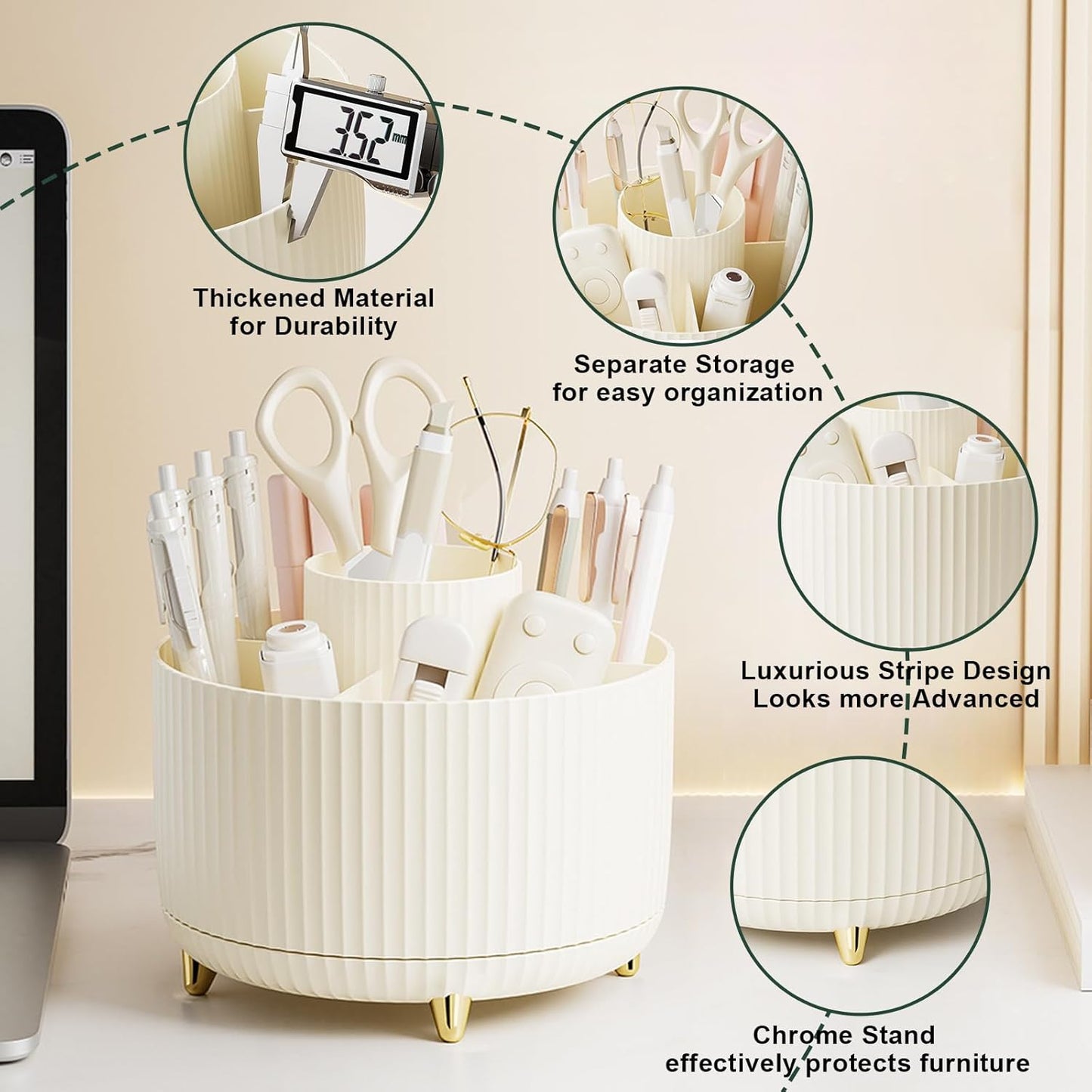 Make up brush storage bin