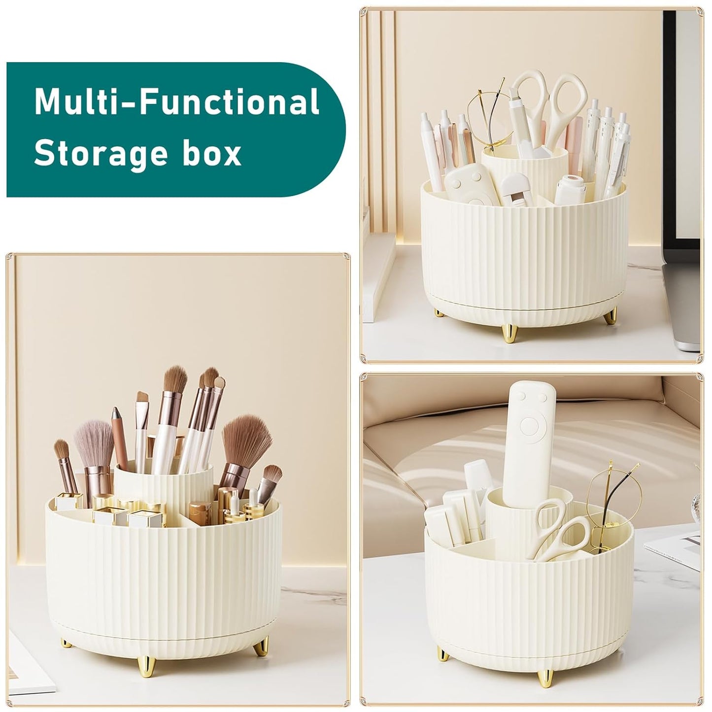 Make up brush storage bin